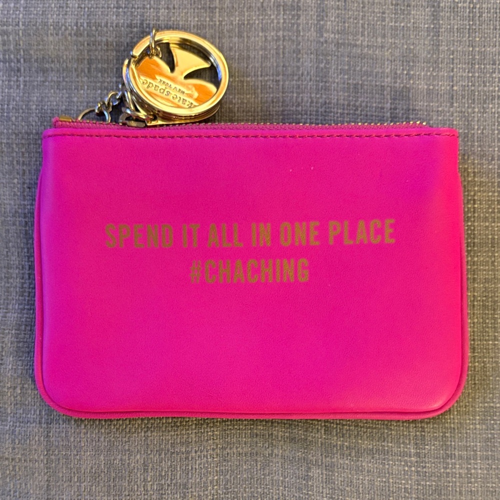 Kate Spade Fuchsia Pouch with Gold Charm